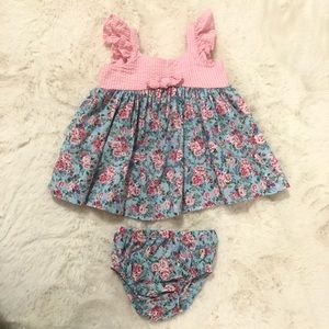 Baby Girl’s Stripe Bodice Ruffle Dress